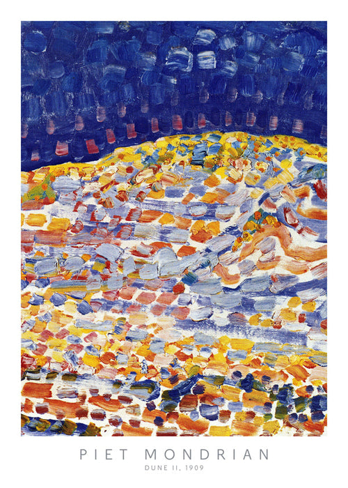 Abstrakt tavla Mondrian Dune II färgstarka penseldrag