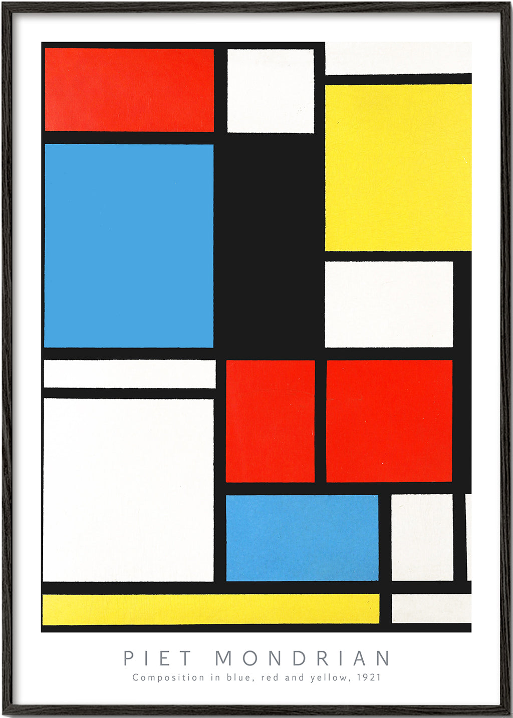 Geometrisk tavla Mondrian i primärfärger