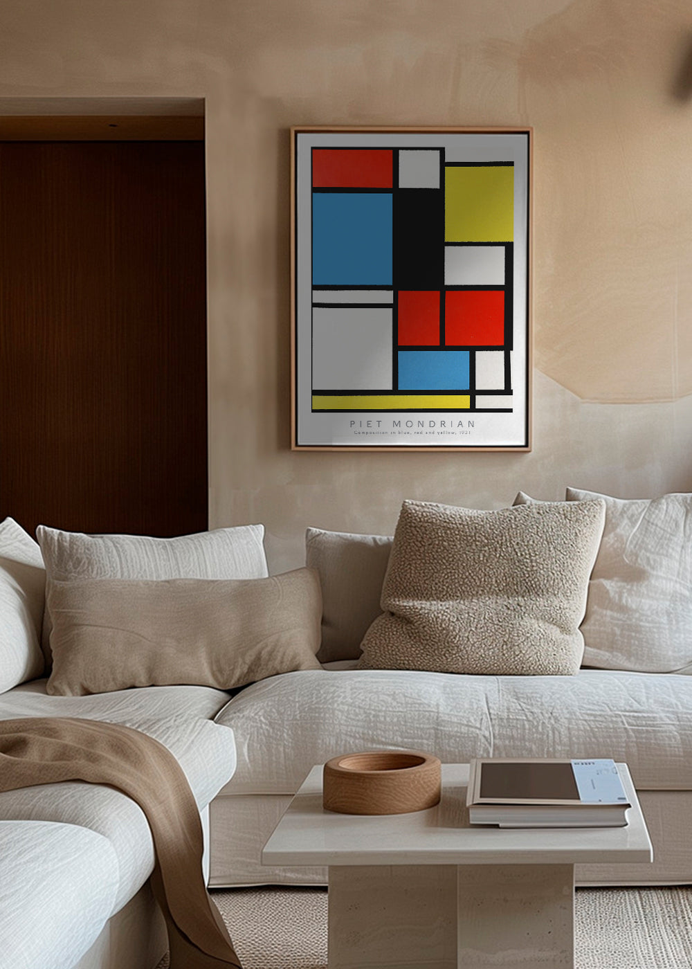 Geometrisk tavla Mondrian i primärfärger