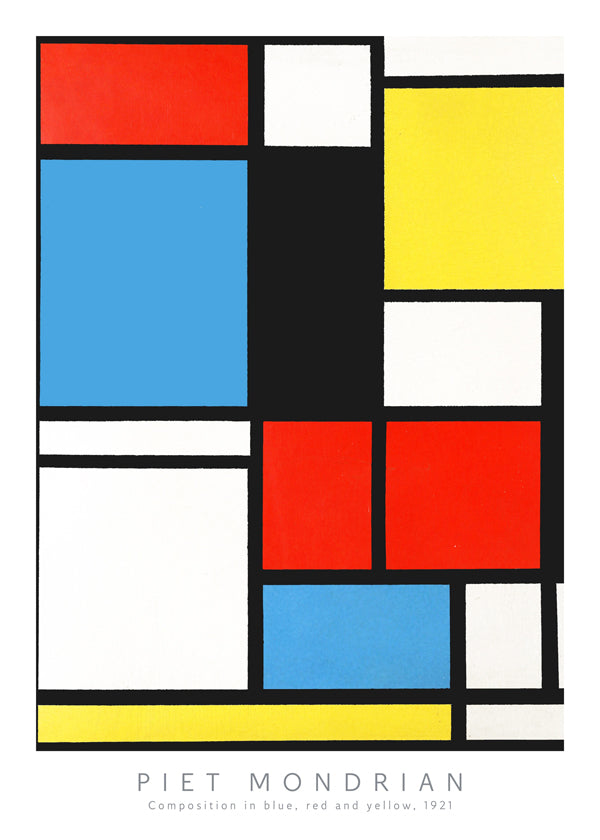 Geometrisk tavla Mondrian i primärfärger