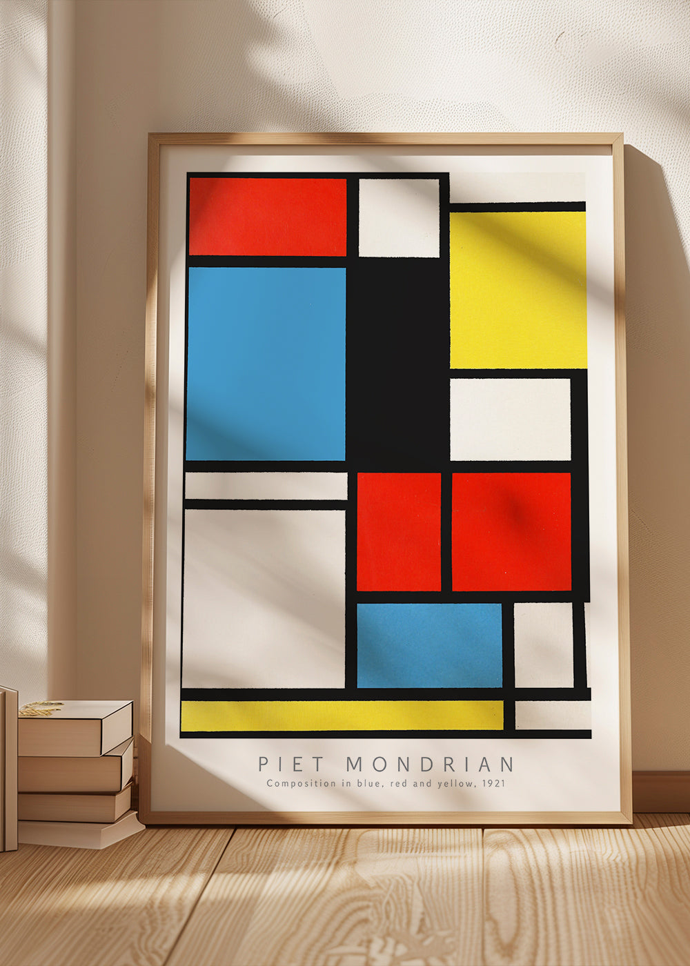 Geometrisk tavla Mondrian i primärfärger