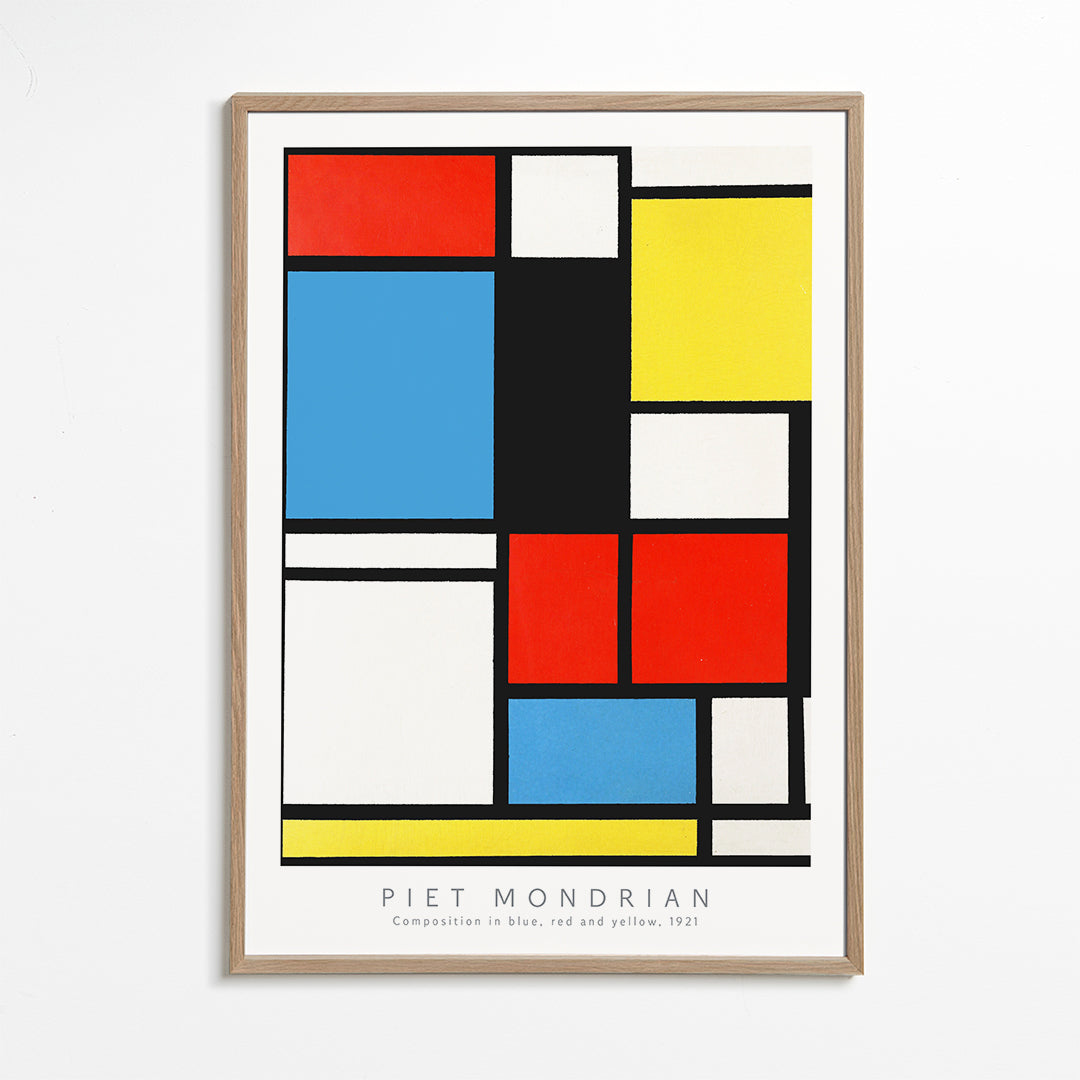 Geometrisk tavla Mondrian i primärfärger