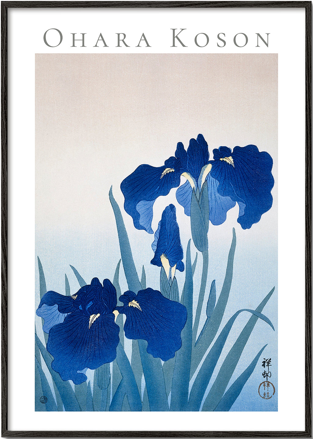 Botanisk poster blå iris