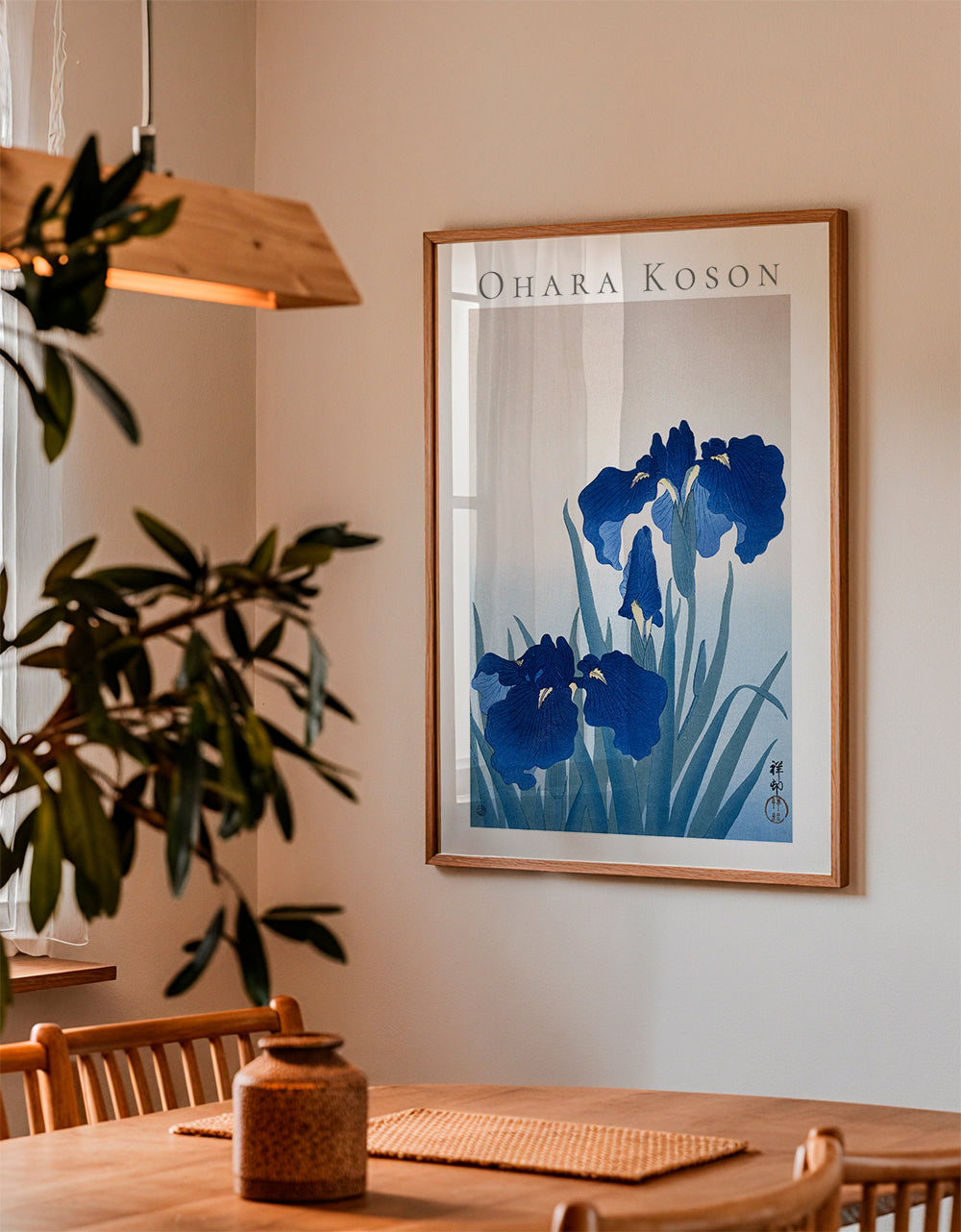 Botanisk poster blå iris