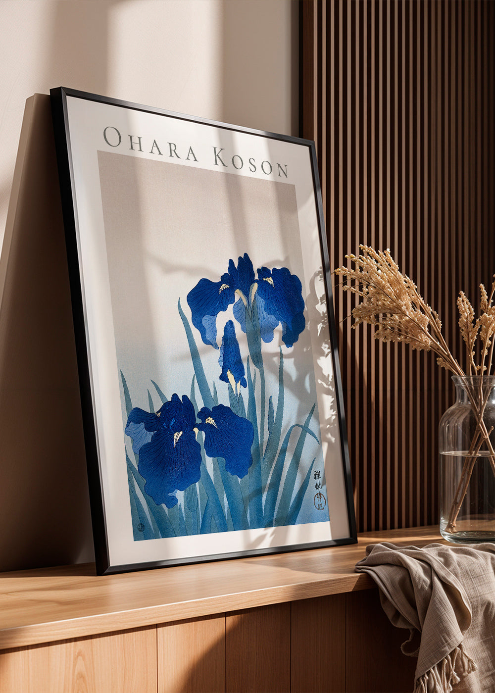 Botanisk poster blå iris