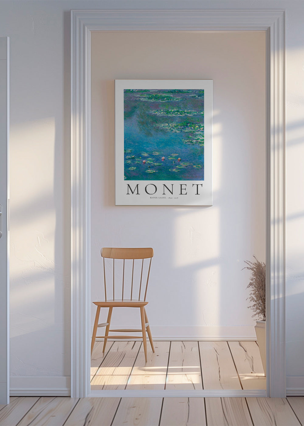 Botanisk poster: Näckrosor i blått och grönt