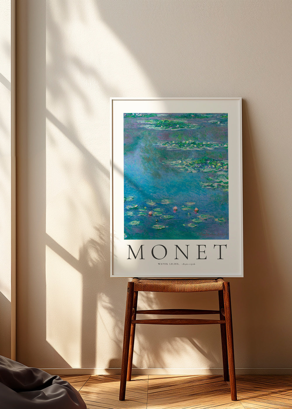 Botanisk poster: Näckrosor i blått och grönt