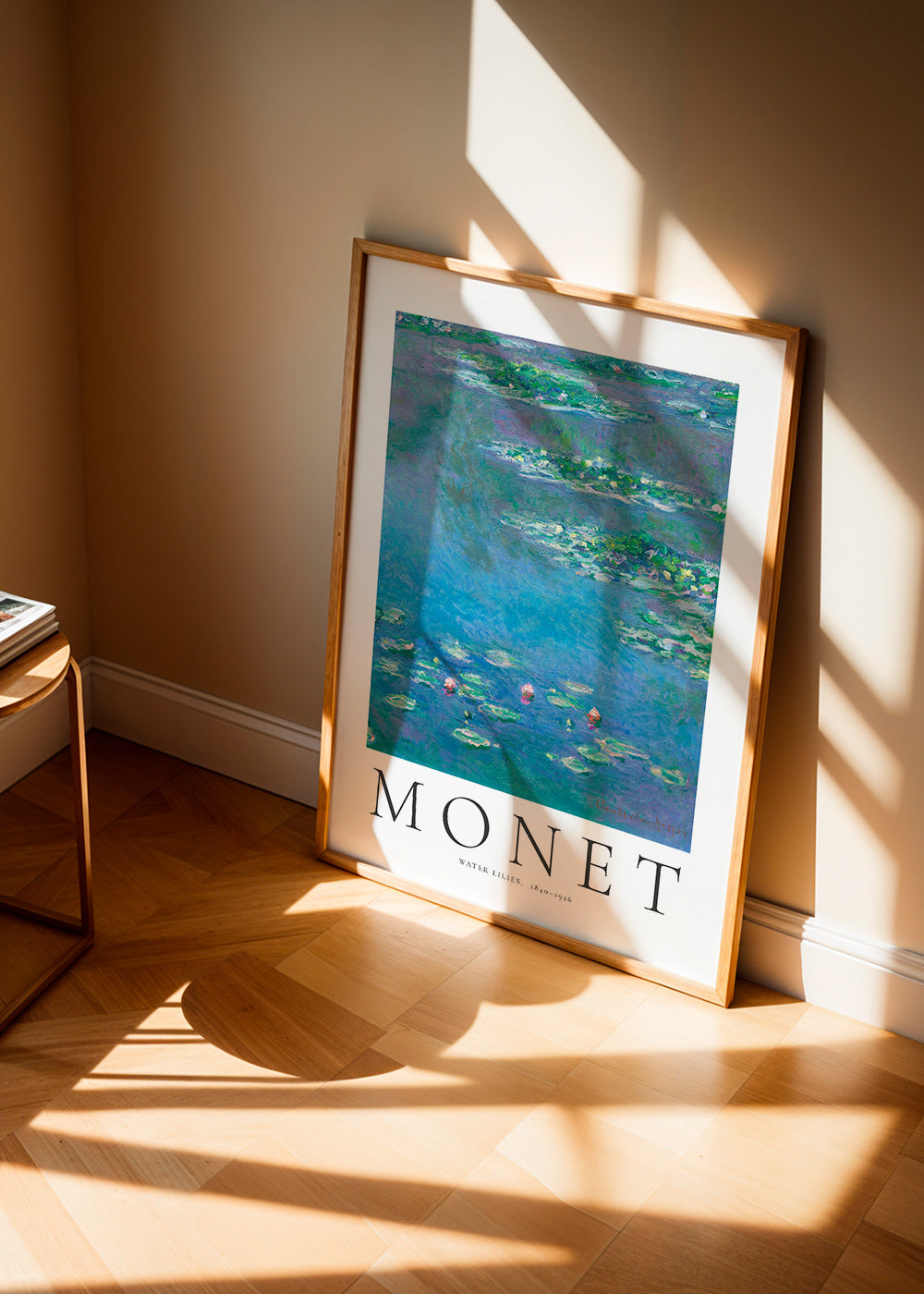 Botanisk poster: Näckrosor i blått och grönt