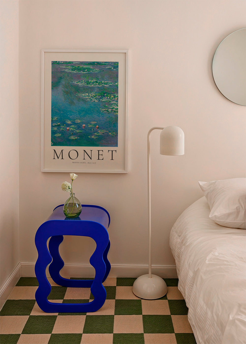 Botanisk poster: Näckrosor i blått och grönt