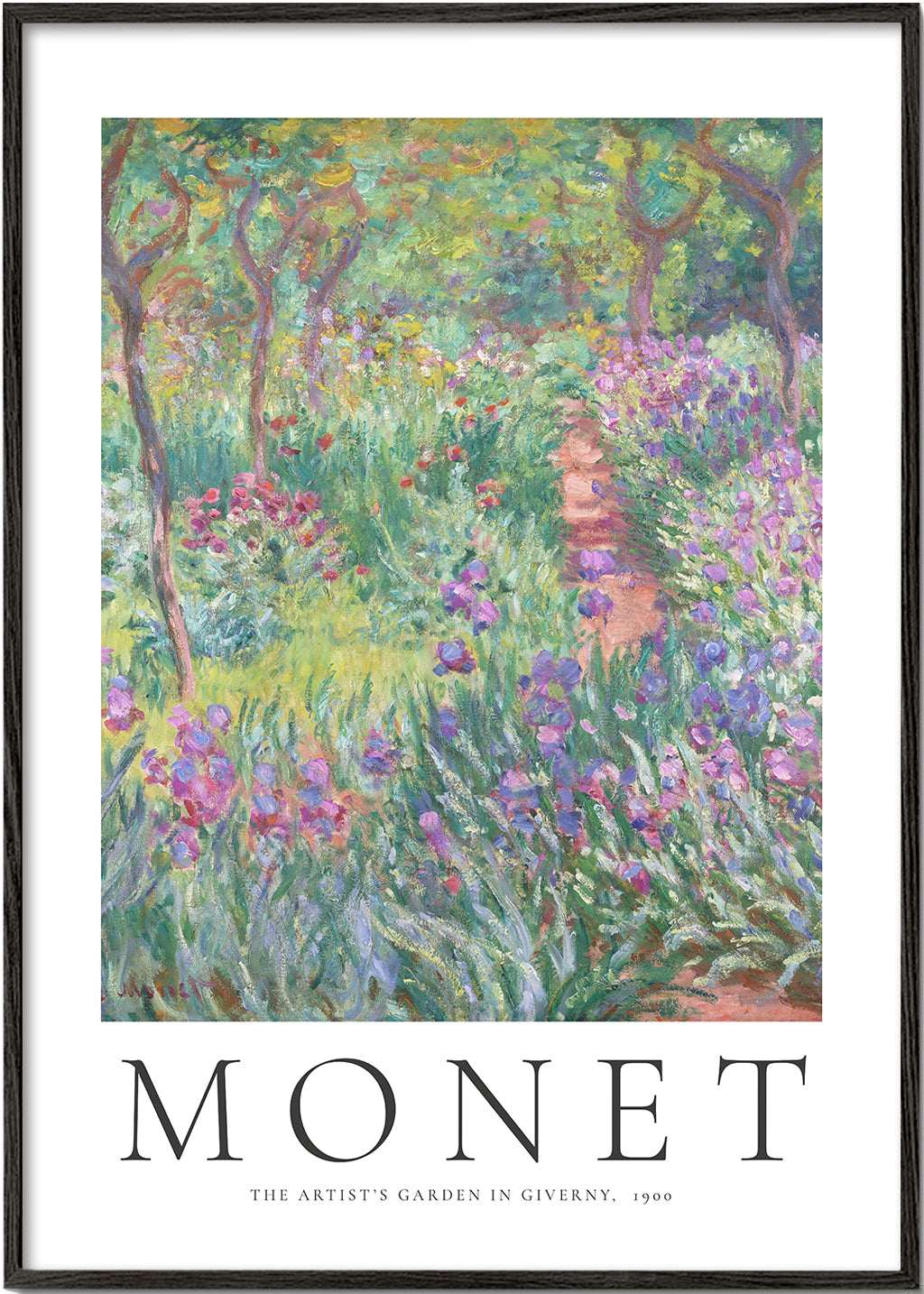Botanisk poster: irisstig i Giverny