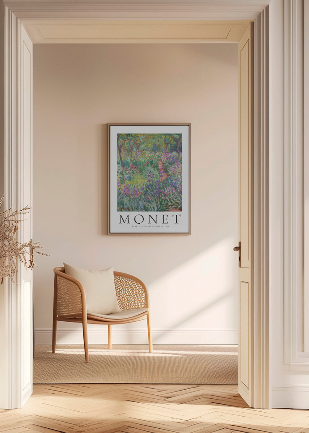 Botanisk poster: irisstig i Giverny