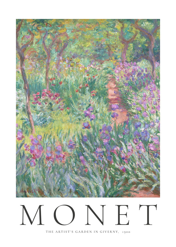 Botanisk poster: irisstig i Giverny