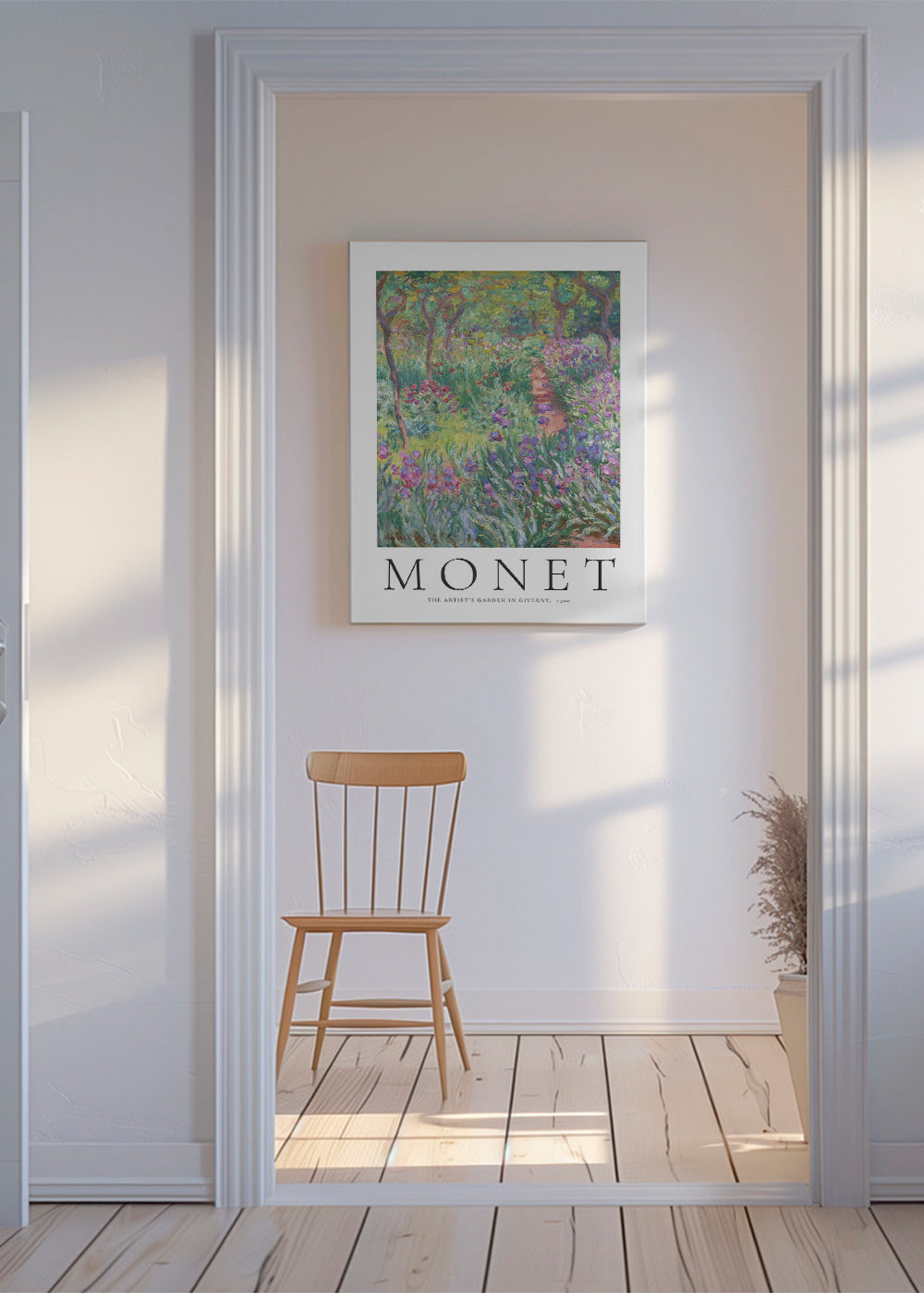 Botanisk poster: irisstig i Giverny