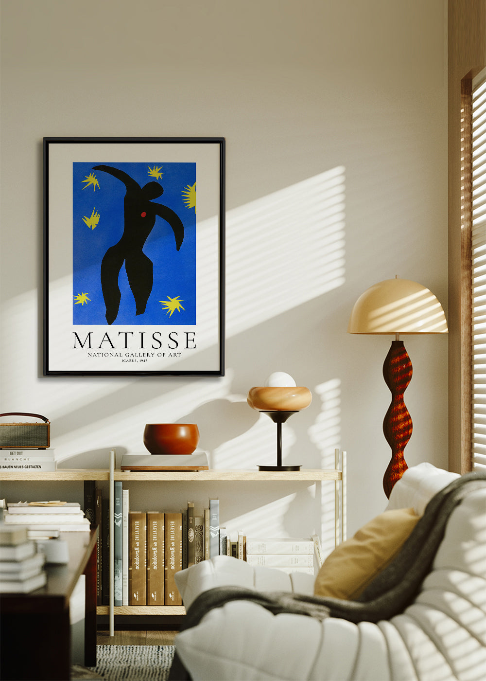 Matisse Icarus illustration på blå bakgrund