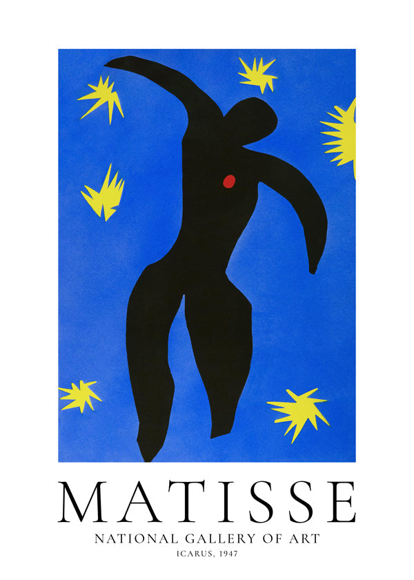 Matisse Icarus illustration på blå bakgrund