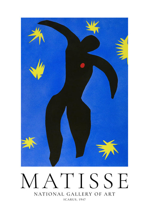 Matisse Icarus illustration på blå bakgrund