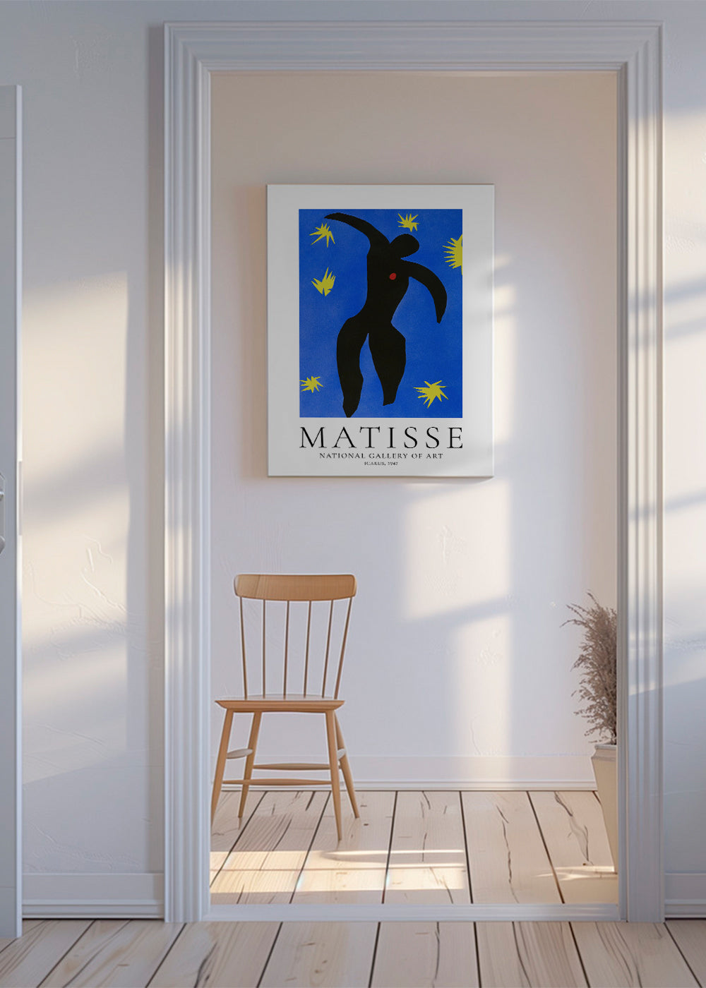 Matisse Icarus illustration på blå bakgrund