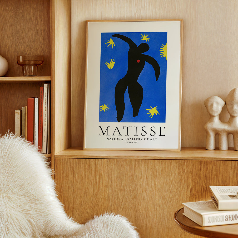 Matisse Icarus illustration på blå bakgrund