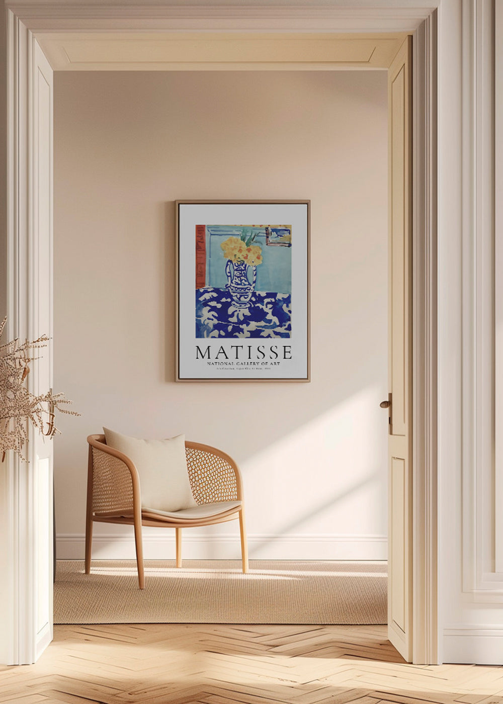 Botanisk poster blå vas med blommor