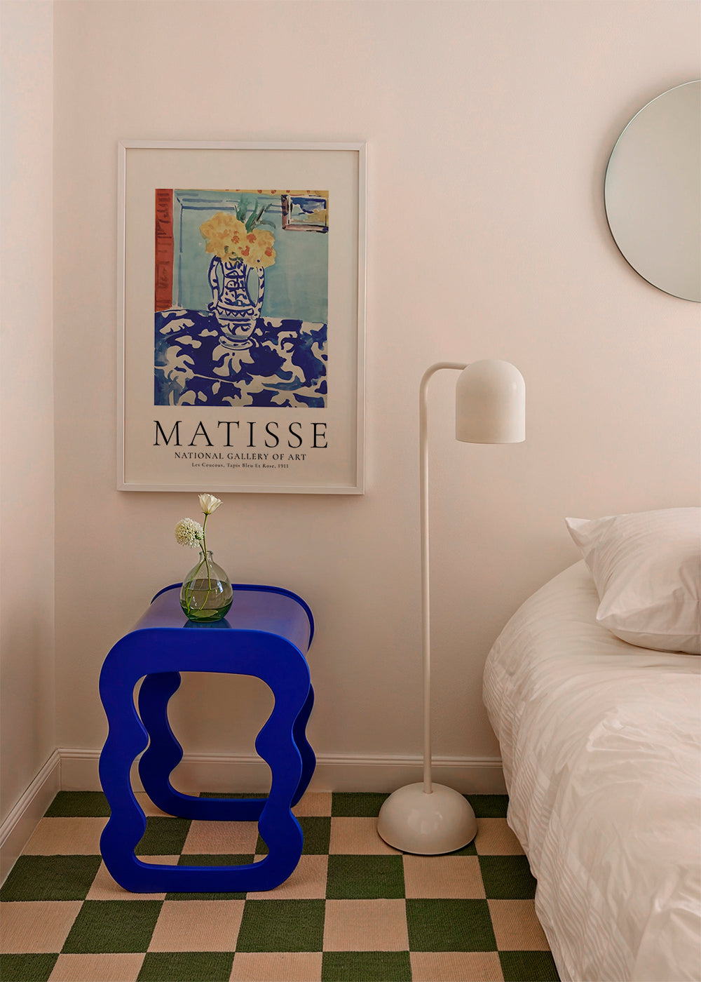 Botanisk poster blå vas med blommor