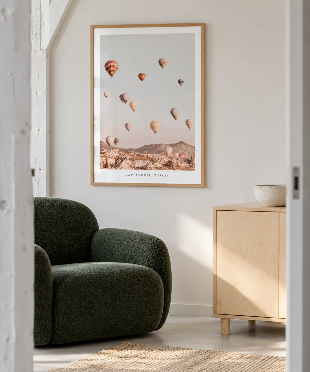 CAPPADOCIA, TURKEY - Framed poster in an interior