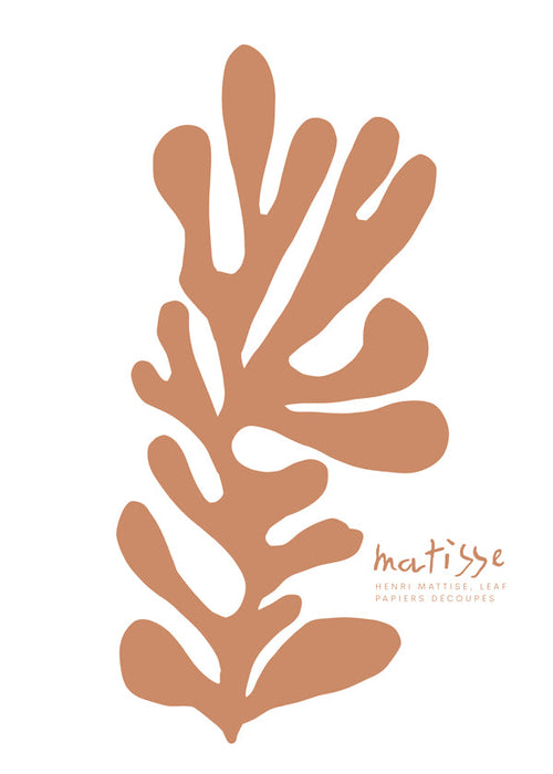 Botanisk poster utklippt blad i Matisse-stil