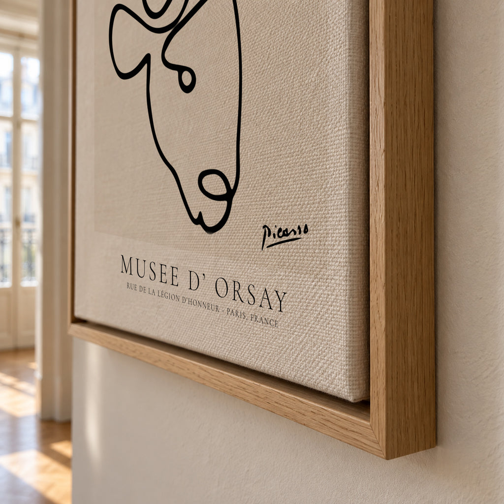 Pablo Picasso Animals Drawings the bull - Framed canvas detail