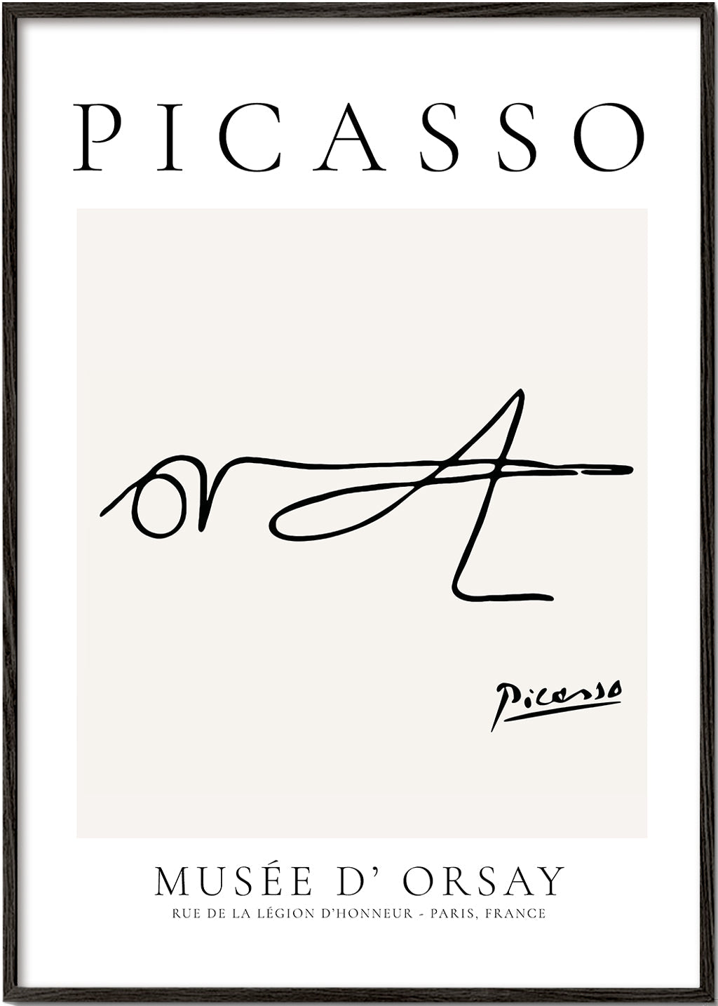 Linjeteckning insekt signerad Picasso