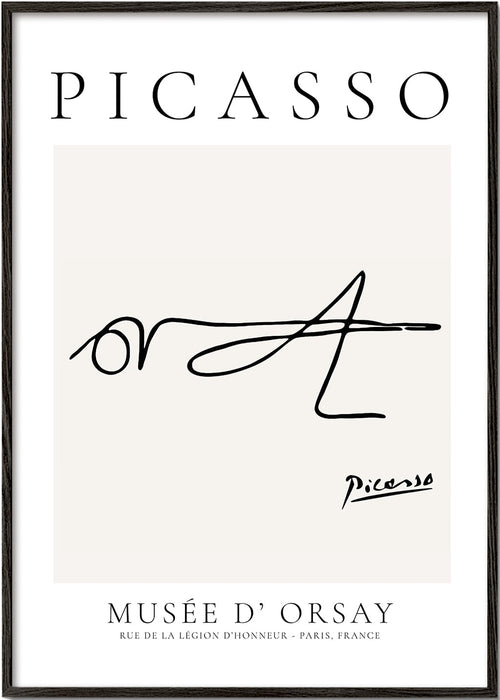 Linjeteckning insekt signerad Picasso