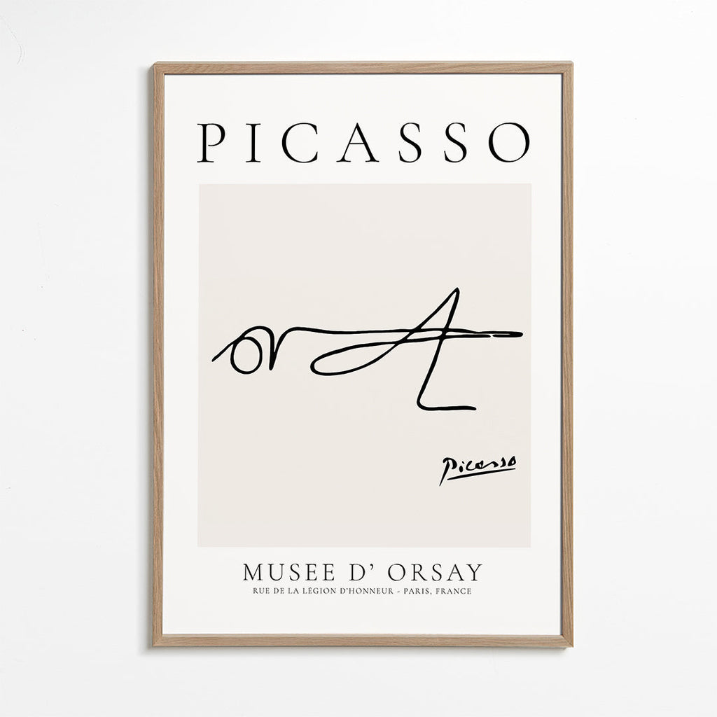 Linjeteckning insekt signerad Picasso