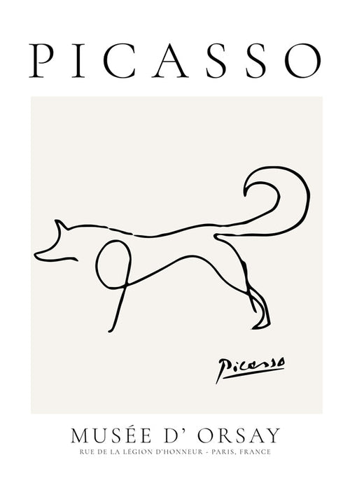 Räv enkellinjeillustration i minimalistisk stil