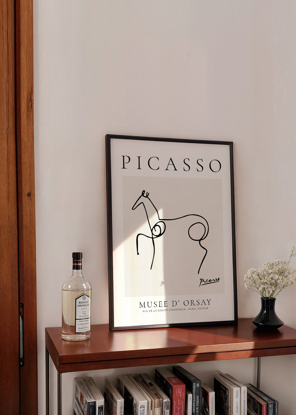 Konstverk häst linjeteckning av Picasso