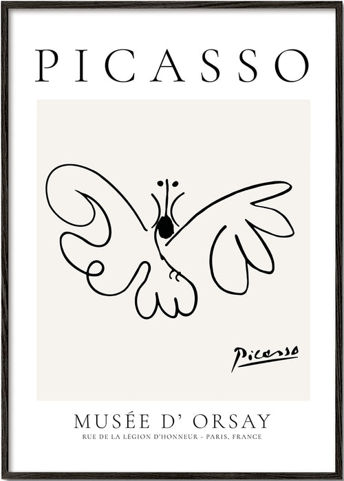 Konstverk fjäril linjeteckning i Picasso-stil