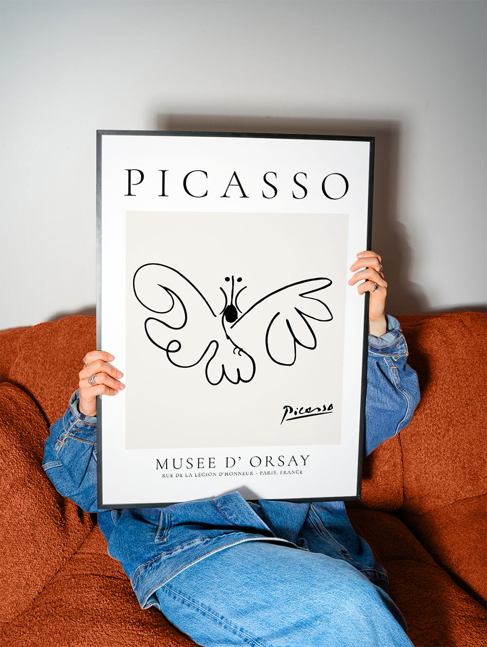 Konstverk fjäril linjeteckning i Picasso-stil