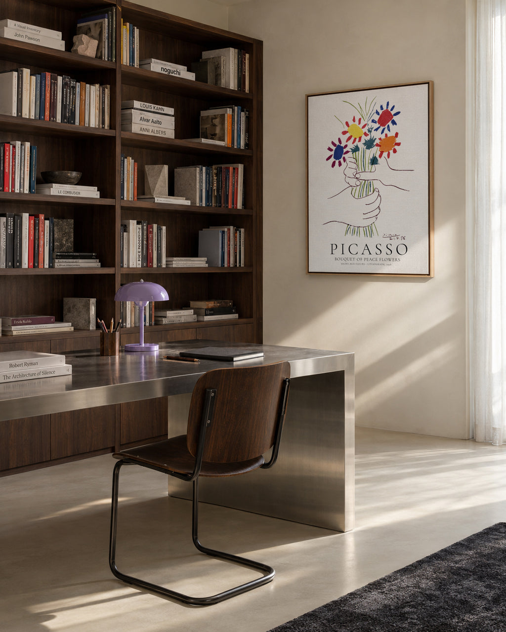 Pablo Picasso Bouquet Of Peace - Framed canvas in an interior