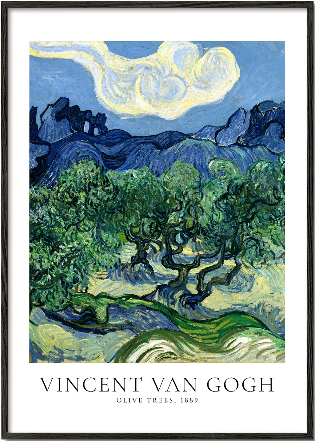 Botanisk poster Olivträd av Van Gogh