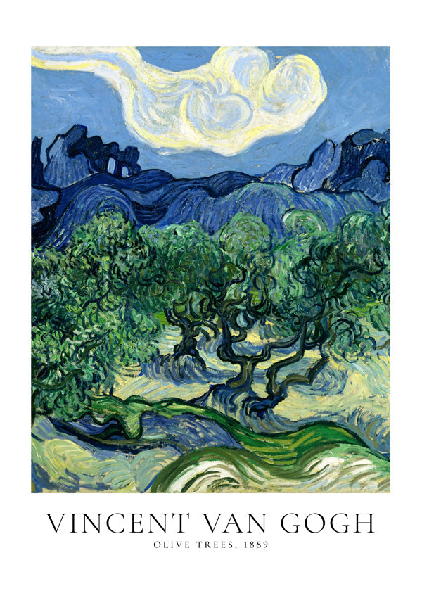 Botanisk poster Olivträd av Van Gogh