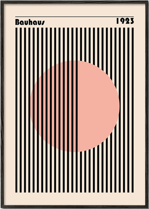 Geometrisk poster rosa cirkel Bauhaus