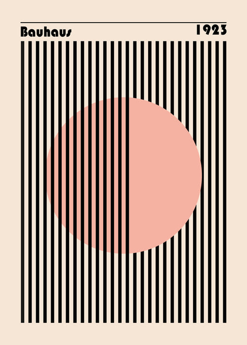 Geometrisk poster rosa cirkel Bauhaus