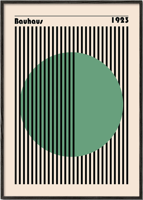 Geometrisk tavla grön cirkel med vertikala ränder
