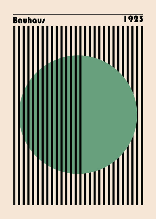 Geometrisk tavla grön cirkel med vertikala ränder