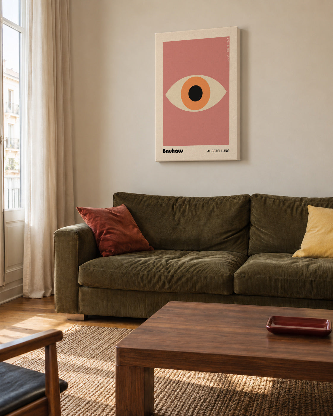 Bauhaus eye - Unframed canvas in an interior