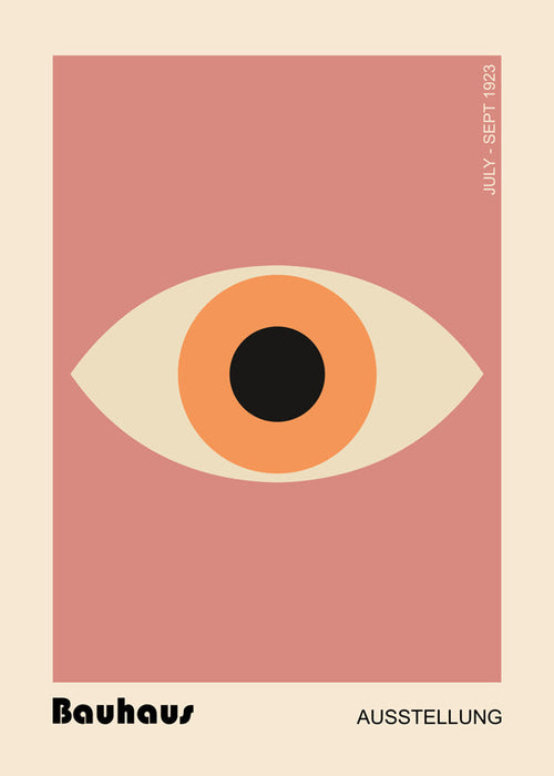 Geometrisk poster Bauhaus öga rosa