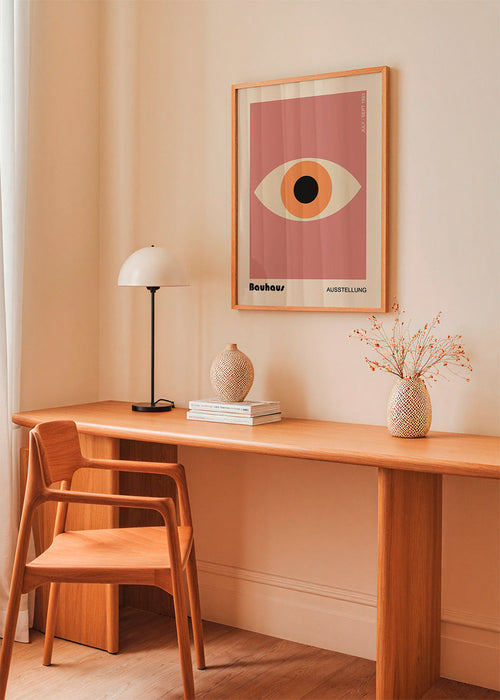 Geometrisk poster Bauhaus öga rosa
