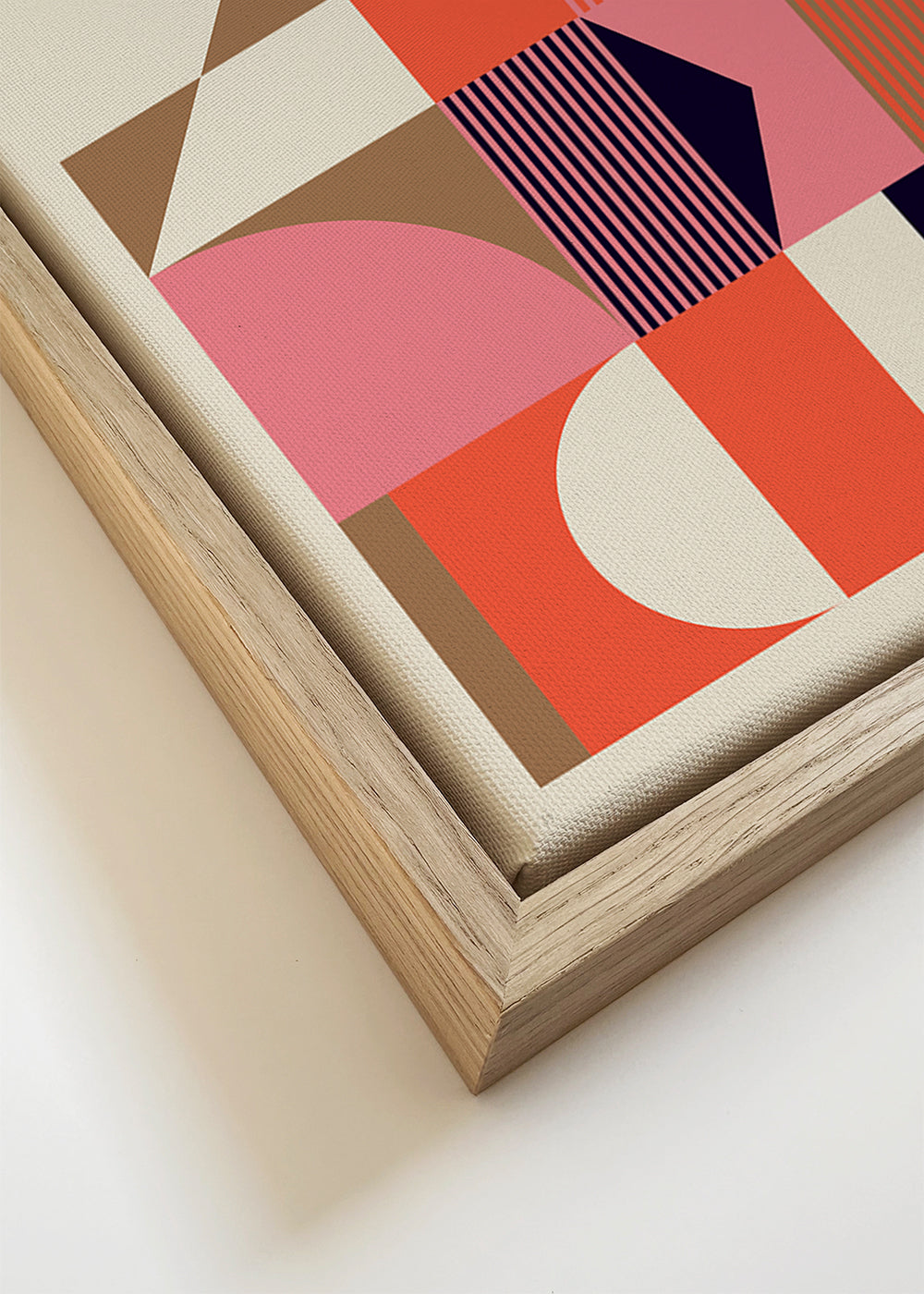 Geometrisk Bauhaus-affisch korall och rosa