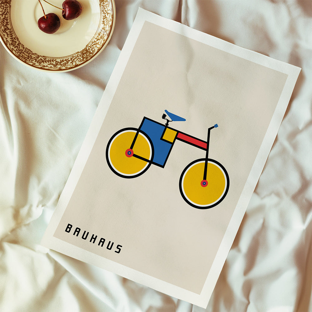 Geometrisk poster Bauhaus cykel