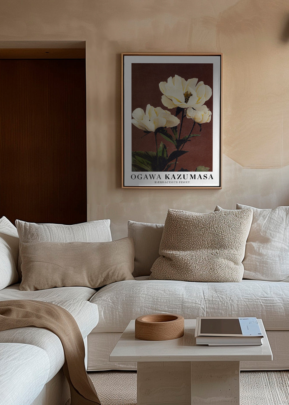 Botanisk poster vit pion