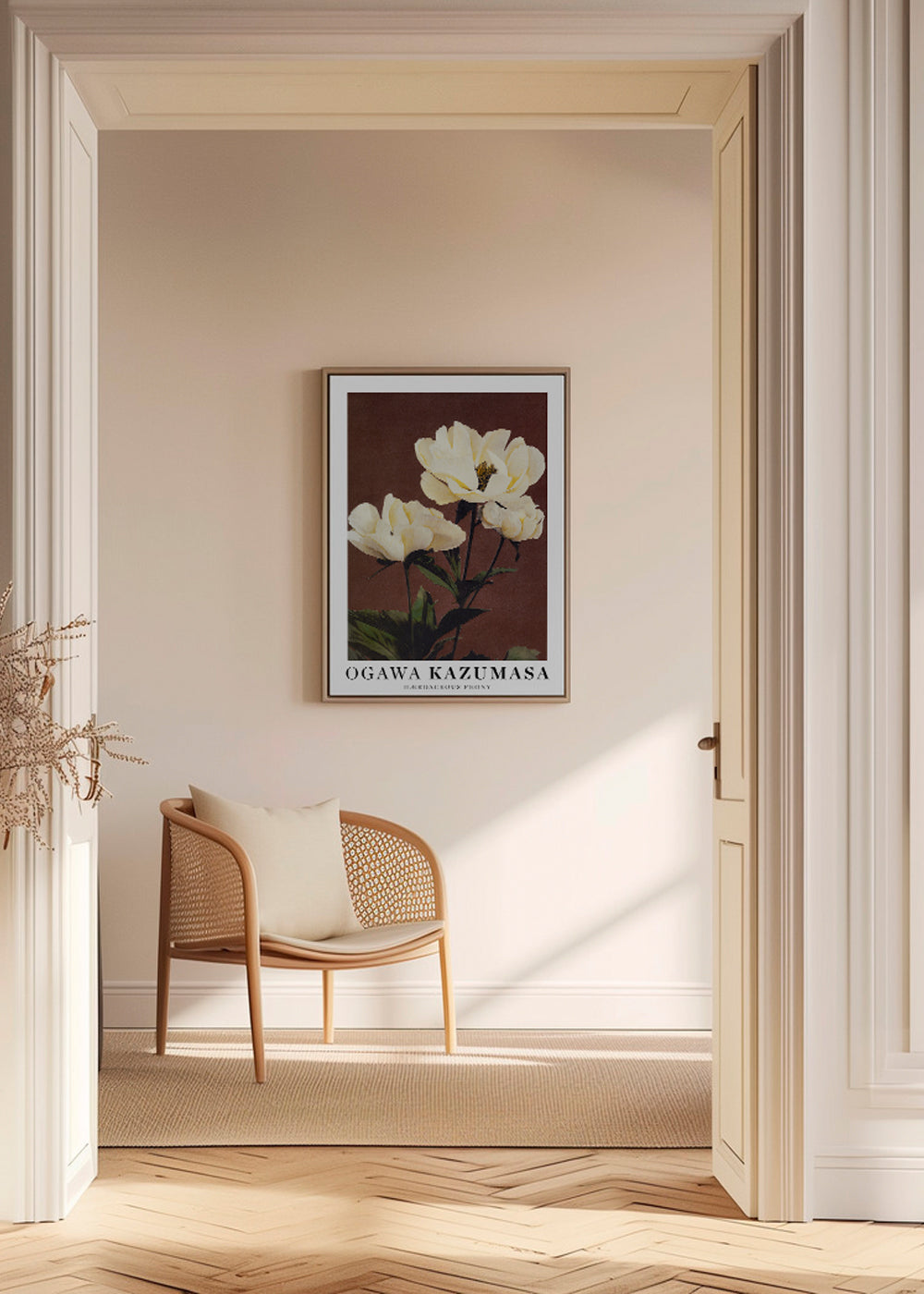Botanisk poster vit pion
