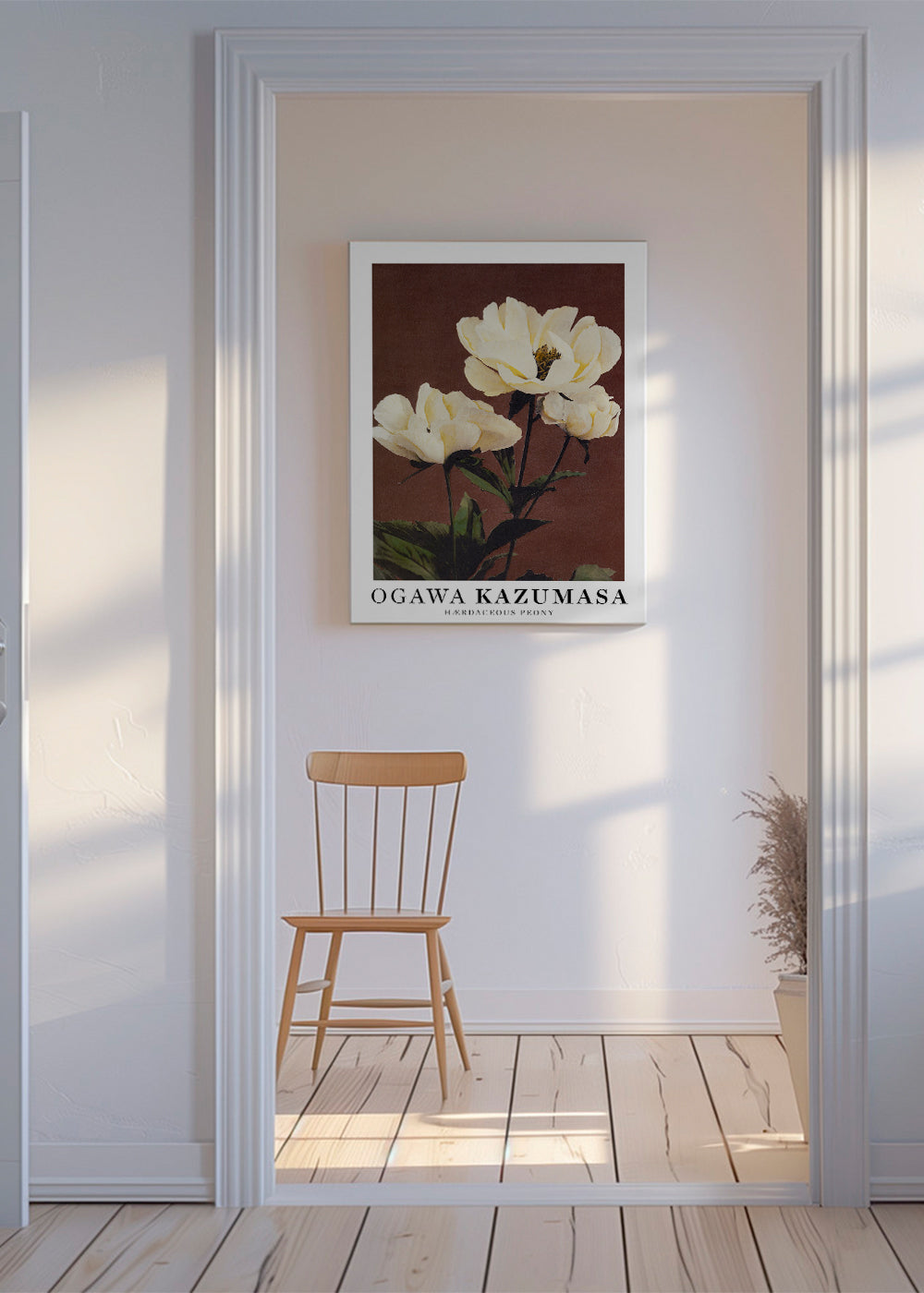 Botanisk poster vit pion