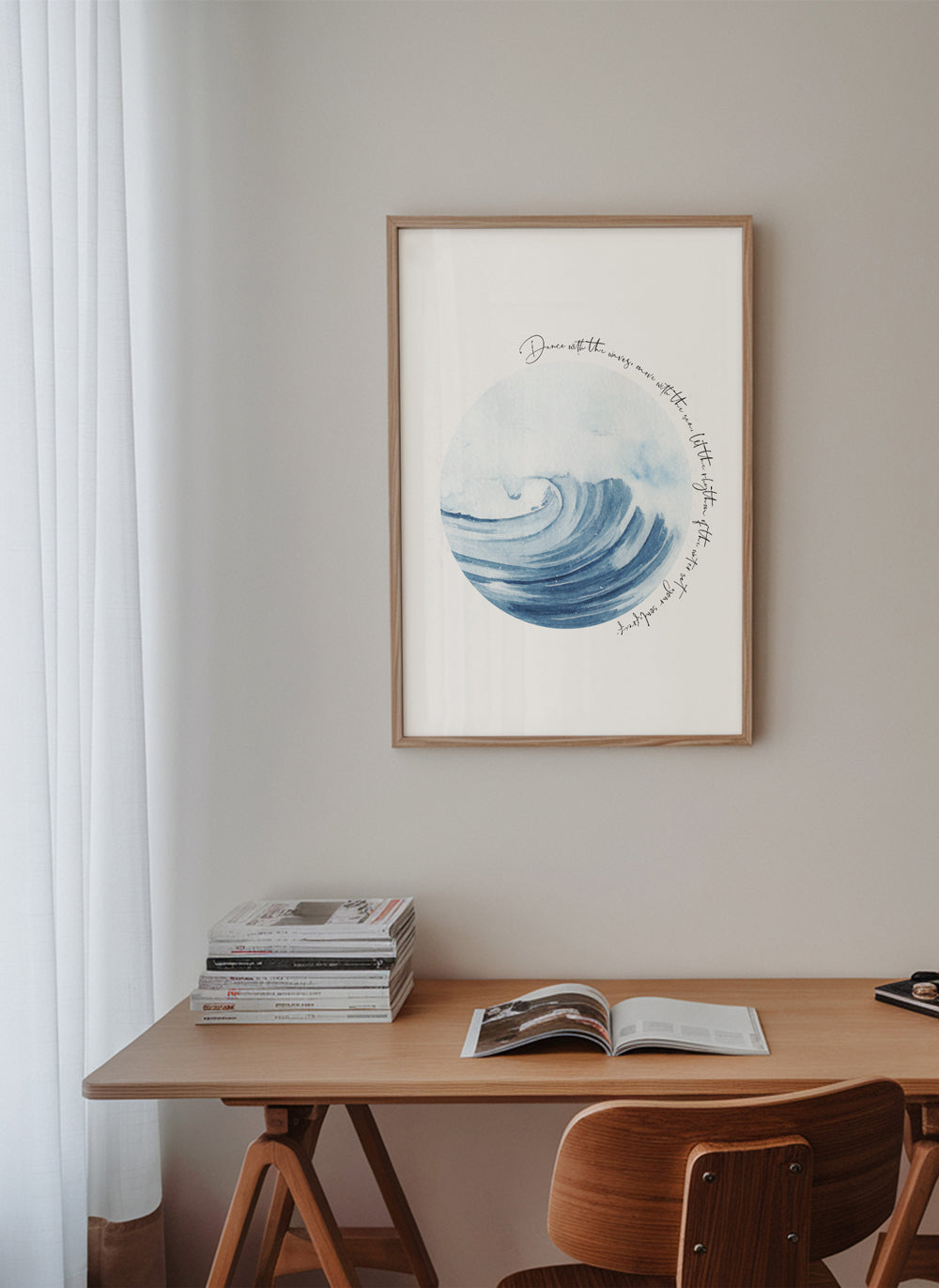 Illustration: våg i akvarellcirkel
